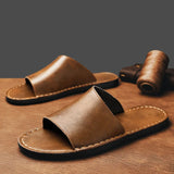 Men's Slide Sandals Textured Single Strap - Casual Summer Wear