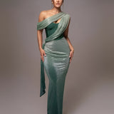 Women's Maxi Dress Shimmer Corset Drape - Red Carpet