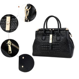 Women's Handbag Crocodile Embossed Top Handle - Office Wear