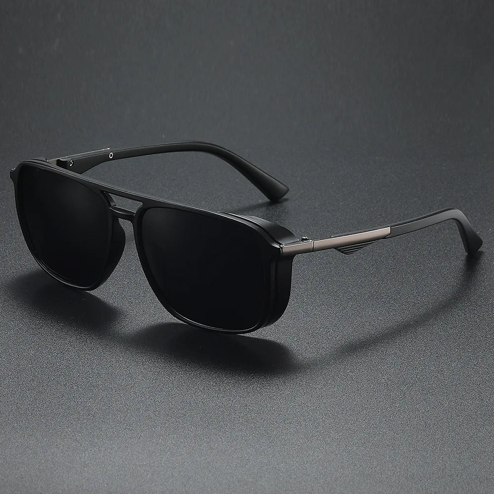 Men's Sunglasses Square Lens Double Bridge - Modern Streetwear