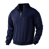 Men's Quarter-Zip Sweater Cable Knit Textured - Casual Winter Wear