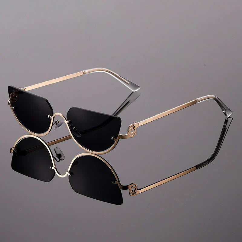 Women's Sunglasses Rimless Cat Eye Tint - Fashion Streetwear