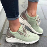 Women's Lace-Up Sneakers Chunky Sole Colorblock - Casual Walking