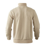 Men's Quarter-Zip Sweater Cable Knit Textured - Casual Winter Wear