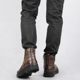Men's Boots Side Zip Lug Sole - Outdoor Casual