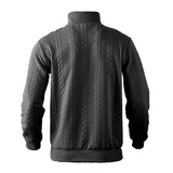 Men's Quarter-Zip Sweater Cable Knit Textured - Casual Winter Wear