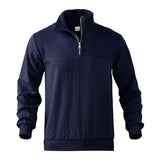 Men's Quarter-Zip Sweater Cable Knit Textured - Casual Winter Wear