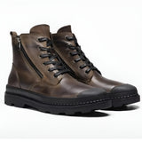 Men's Boots Side Zip Lug Sole - Outdoor Casual
