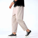 Men's Cropped Pants Relaxed Fit Drawstring Waist - Casual Wear