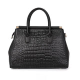 Women's Handbag Crocodile Embossed Top Handle - Office Wear