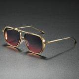 Men's Sunglasses Gold Frame Gradient Lens - Formal Social