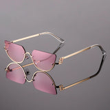 Women's Sunglasses Rimless Cat Eye Tint - Fashion Streetwear