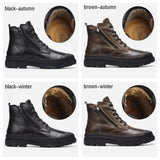 Men's Boots Side Zip Lug Sole - Outdoor Casual