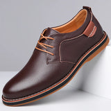 Men's Oxford Shoes Pebbled Texture Contrast Stitch - Business Casual
