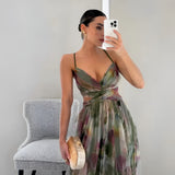 Women's Gown Floral Print Mesh - Formal Evening Wear