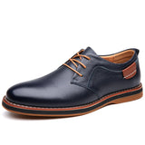 Men's Oxford Shoes Pebbled Texture Contrast Stitch - Business Casual