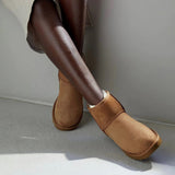 Women's Plush Ankle Boots - Winter Wear