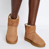 Women's Plush Ankle Boots - Winter Wear