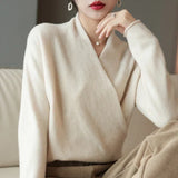 Women's Wrap Sweater V-Neck Long Sleeve - Evening Wear