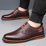 Men's Oxford Shoes Pebbled Texture Contrast Stitch - Business Casual