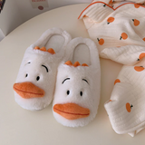 Women's Plush Bear Design Slip-On Slippers - Indoor Wear