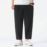 Men's Cropped Pants Relaxed Fit Drawstring Waist - Casual Wear