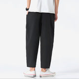 Men's Cropped Pants Relaxed Fit Drawstring Waist - Casual Wear