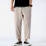 Men's Cropped Pants Relaxed Fit Drawstring Waist - Casual Wear