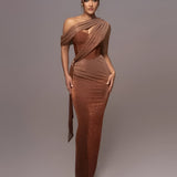 Women's Maxi Dress Shimmer Corset Drape - Red Carpet
