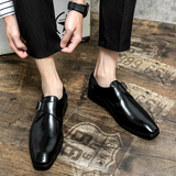 Men's Single Monk Strap Leather Brogue - Formal Office Wear
