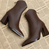 Women's Ankle Boots Pointed Toe Block Heel - Casual Wear
