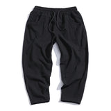 Men's Cropped Pants Relaxed Fit Drawstring Waist - Casual Wear