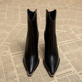 Women's Ankle Boots Pointed Toe Block Heel - Casual Wear