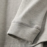 Men's Henley Shirt Long Sleeve Waffle Knit - Casual Wear