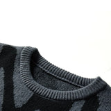 Men's Knit Sweater Abstract Pattern Long Sleeve - Casual Wear