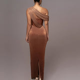 Women's Maxi Dress Shimmer Corset Drape - Red Carpet