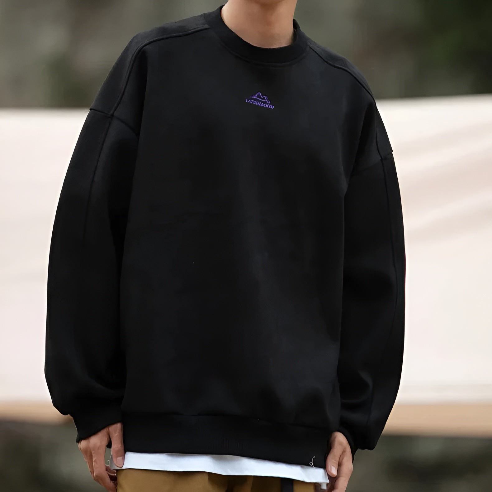 Men's Sweatshirt Crew Neck Oversized Fit - Outdoor Casual