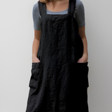 Women's Apron Dress Square Neck Dual Pocket - Garden Work
