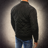 Men's Bomber Jacket Quilted Pattern Zip-Up - Casual Streetwear