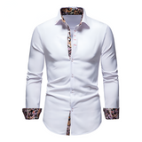 Men's Slim Fit Paisley Trim Dress Shirt - Business Casual