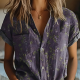 Women's Floral Print Button Down Shirt - Casual Wear