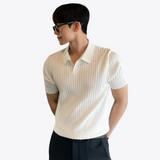 Men's Polo Shirt Vertical Ribbed Slim Fit - Smart Casual