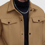 Men's Button Up Jacket Flap Pockets Vintage Look - Casual Outerwear
