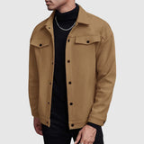 Men's Button Up Jacket Flap Pockets Vintage Look - Casual Outerwear