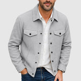 Men's Button Up Jacket Flap Pockets Vintage Look - Casual Outerwear