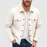 Men's Button Up Jacket Flap Pockets Vintage Look - Casual Outerwear