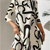 Women's Tunic Dress Quarter Sleeve - Casual Party Wear