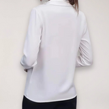 Women's Button-Up Blouse Long Sleeve Silk-Feel - Professional Office Wear