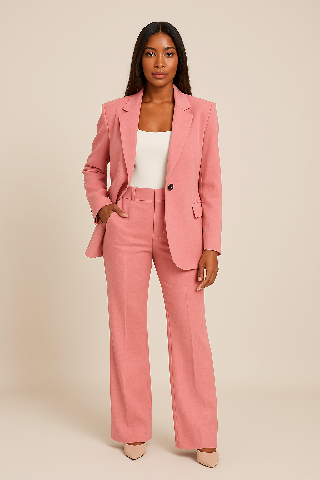 Women's Pant Suit Tailored Fit Wide-Leg - Business Formal