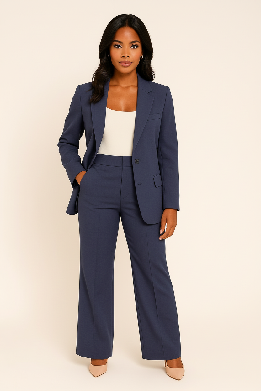 Women's Pant Suit Tailored Fit Wide-Leg - Business Formal